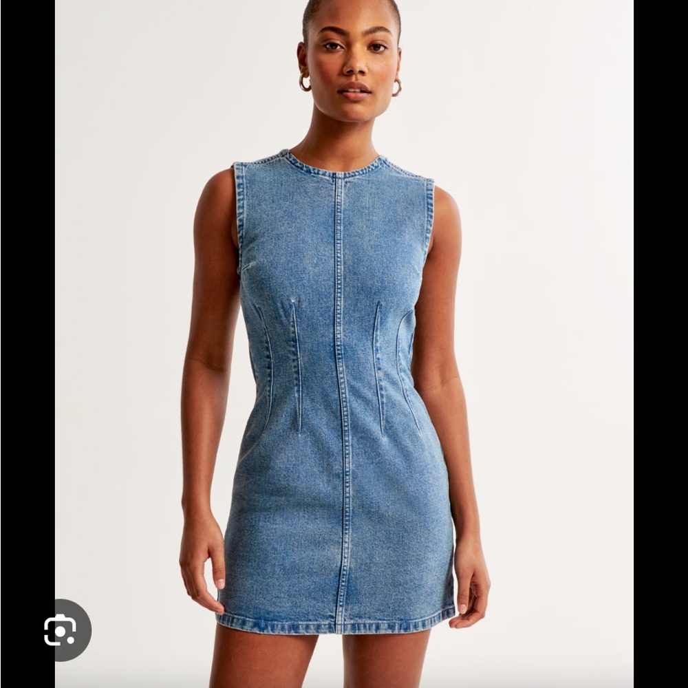 Abercrombie & Fitch Blue Denim Sleeveless Mini Dress
